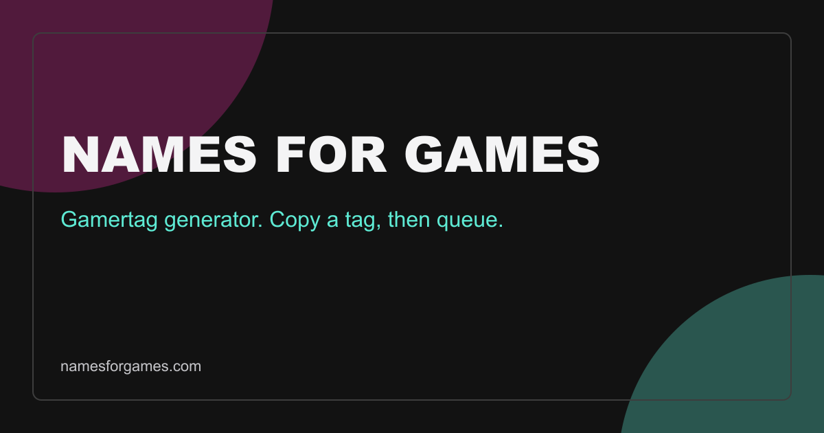 Names for Games preview